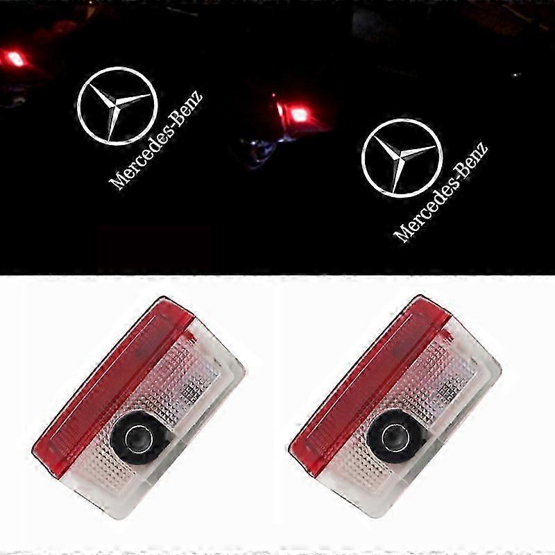 2pcs Car Welcome Light For Benz Welcome Light For A-class B-class C-class E-class Gle~ Special Car Modified Laser Projection Door Light (PrettyJ)