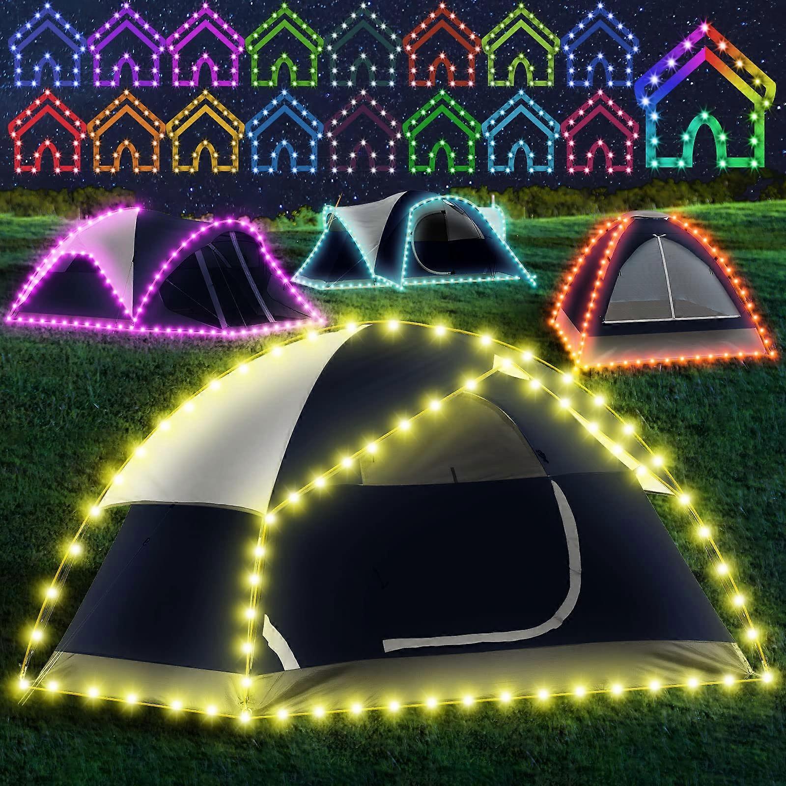 Camping Tent Light Chain with 17 Colors 7 and Flashing Modes for Night Camping 40FT