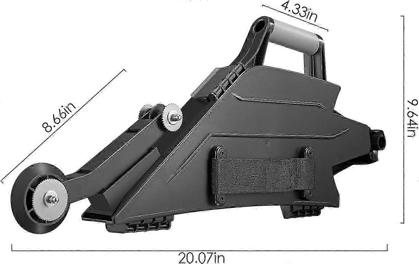 Gypsum panel joint tool with quick-change internal angle wheel Adjustable straps Gypsum panel joint tool Right/left operation