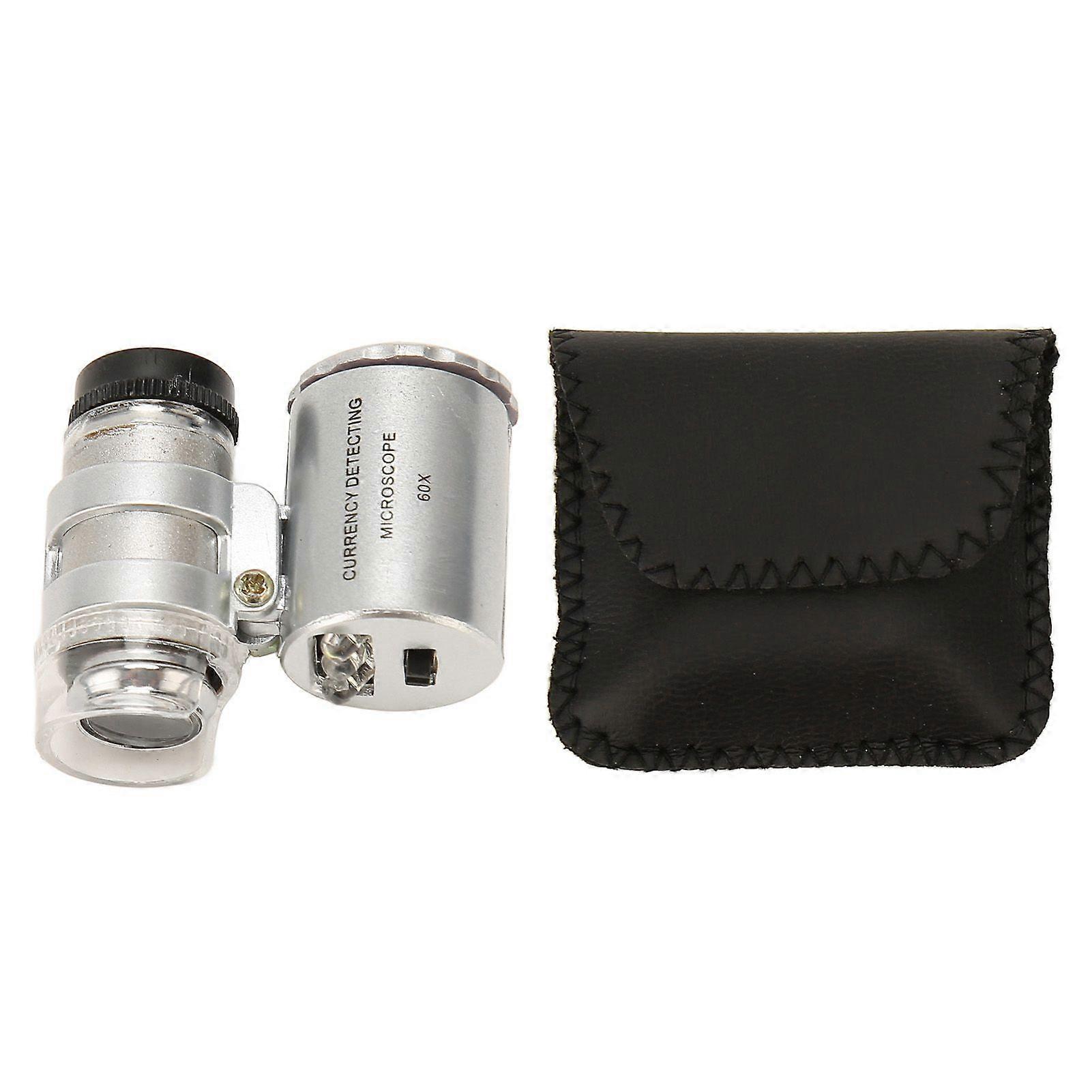 Κοσμηματοπωλεία Eye Loupe 60X μεγέθυνση LED φώτα πτυσσόμενο σχέδιο τσέπης μικροσκόπιο για κοσμήματα ωρολογοποιία αντίκες
