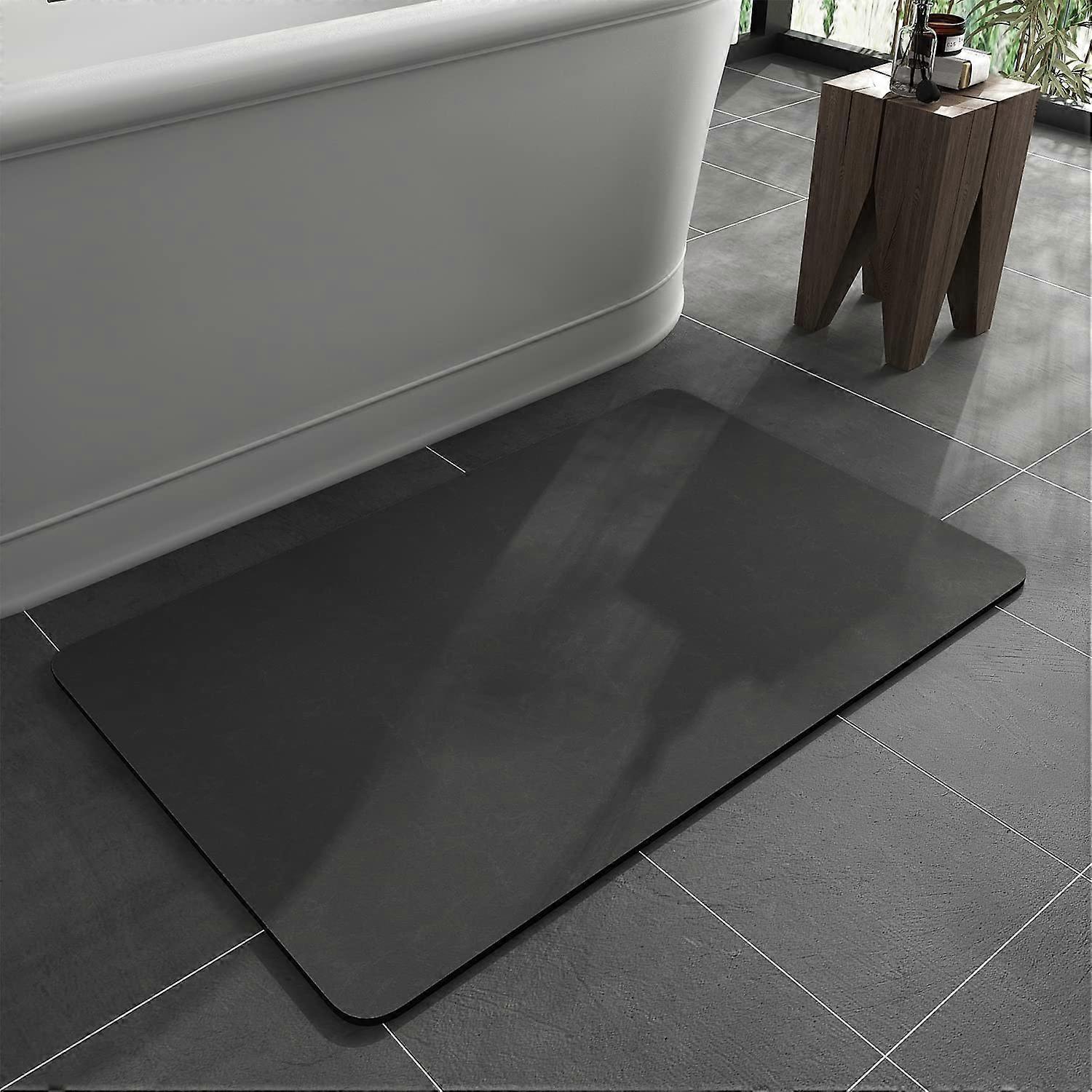 Rubber Backing Non Slip Quick Dry Absorbent Thin Faux Suede Surface Bath Mat Rug for Bathroom Floor Mats 17'x27.5'
