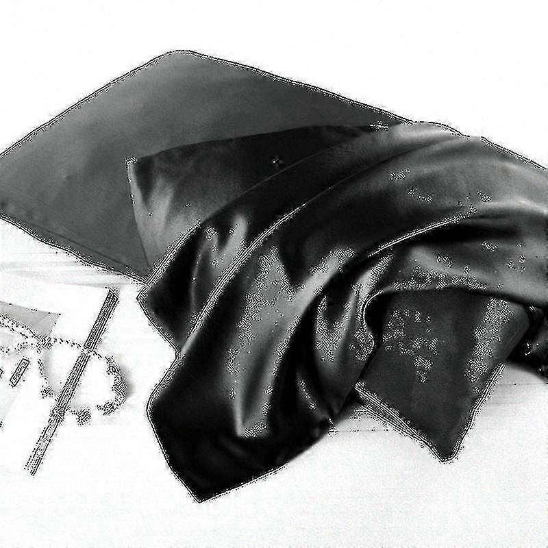 Silk Pillowcase Double Sided Silk Pillowcase Silk Pillowcase-King 51x91cm-Navy blue