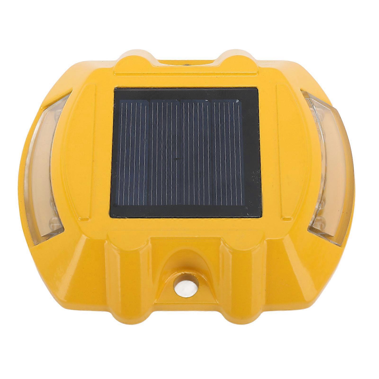 Solar Driveway Marker Lights, Aluminum Alloy Waterproof Solar Powered Sidewalk Marker Lights, Yellow Light