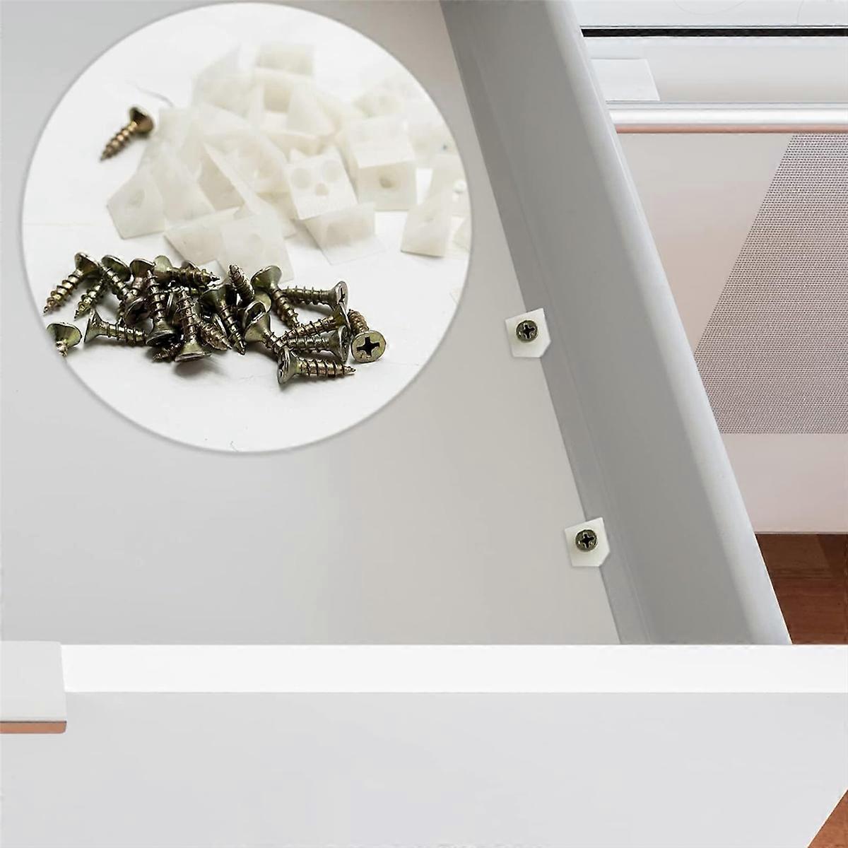 50 Pcs Drawer Supports, with Screws for Furniture