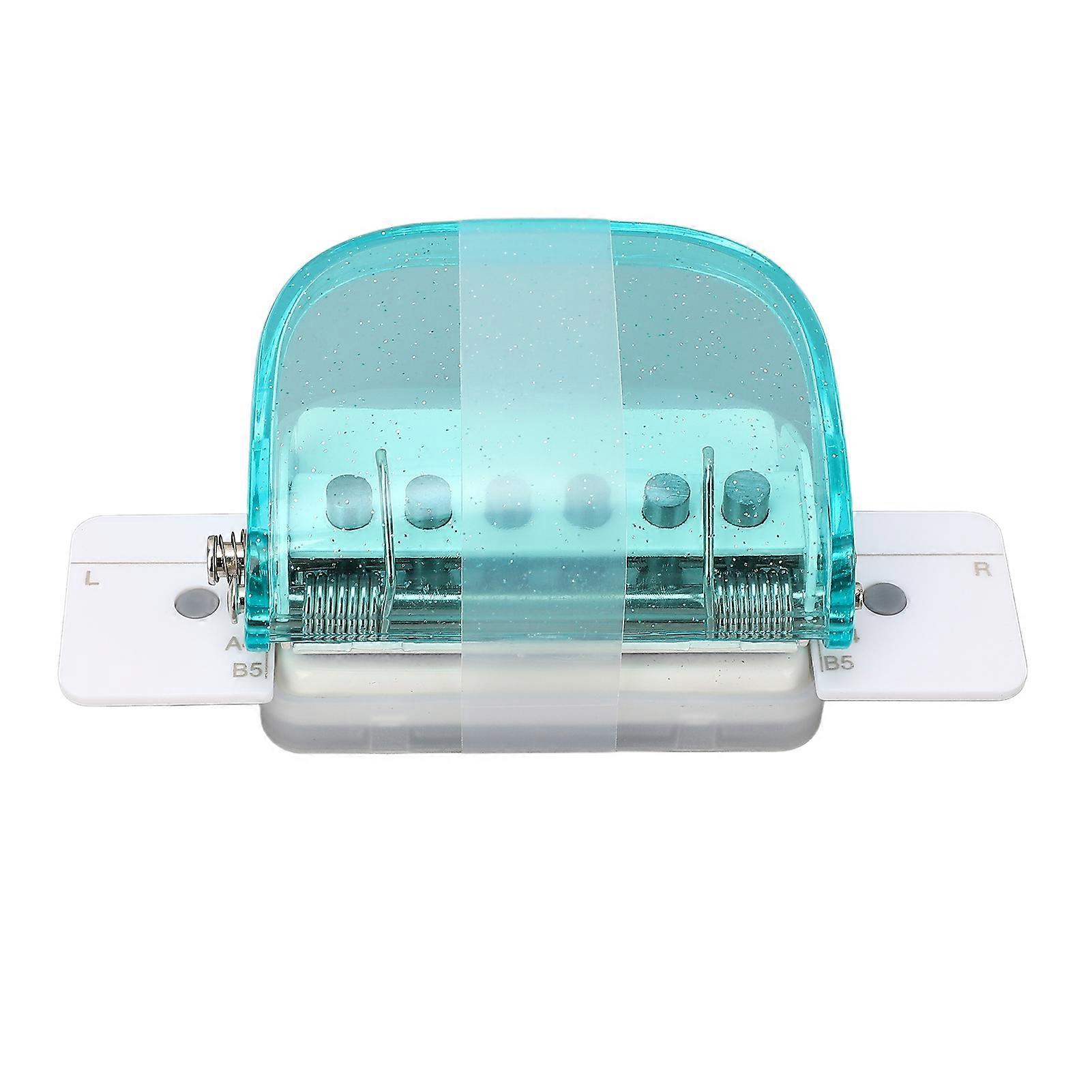 A4 B5 A5 Paper Puncher Transparent Handheld Loose Leaf Paper Hole Punch for School Office Transparent Green