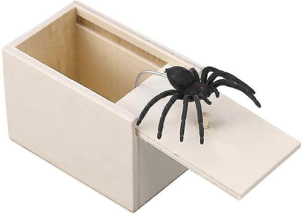 صندوق خشبي مخيف على شكل عنكبوت - لعبة مفاجأة مضحكة
