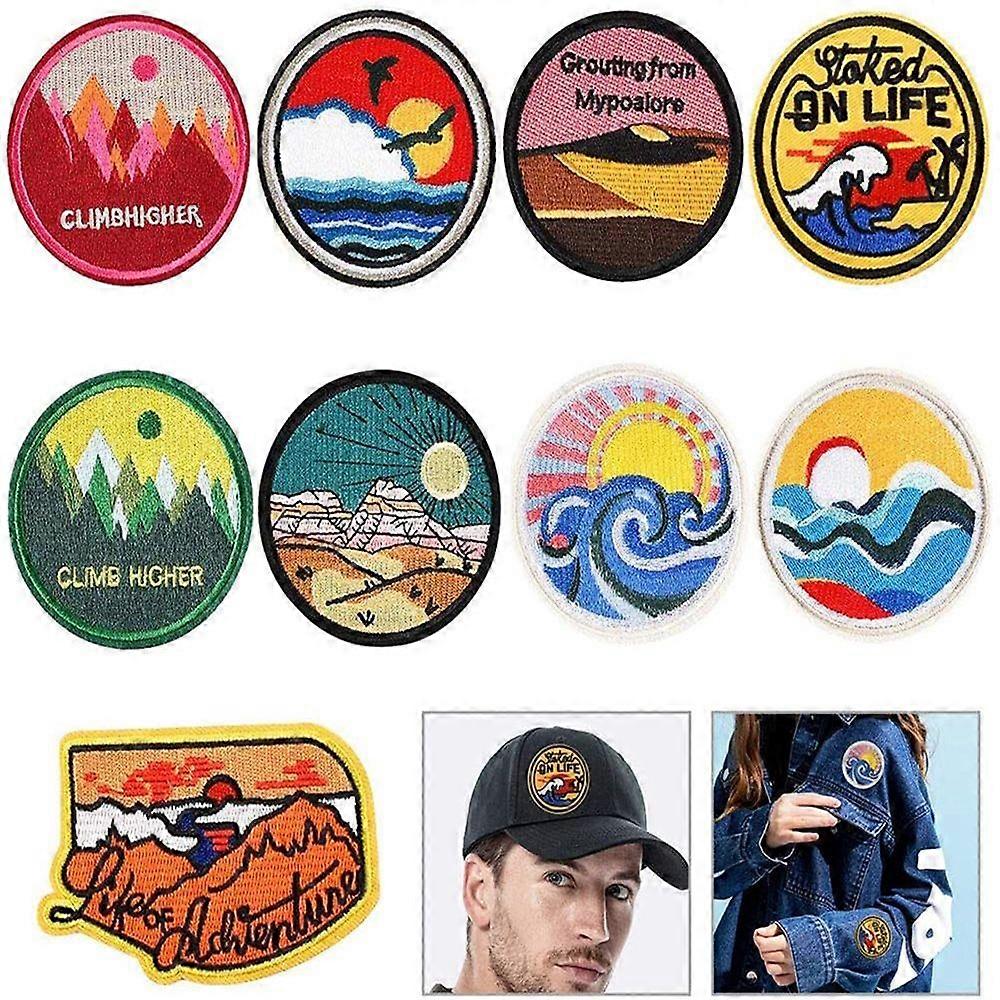 Computer embroidery sea wave sun patch clothing accessories embroidery patch badge accessories patch