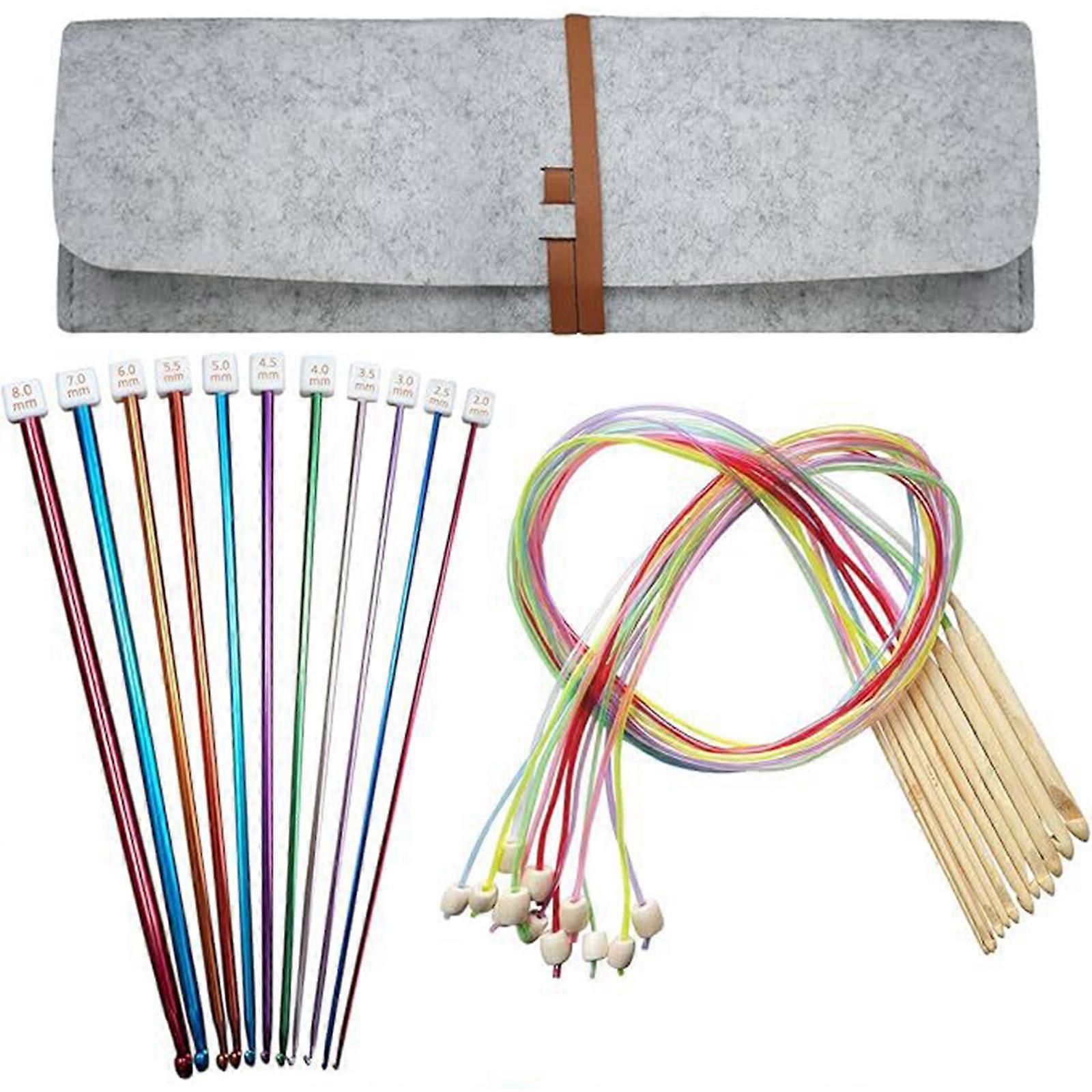 12db 3mm-10mm fa tunéziai horgolóhorog kábelgyöngyökkel 11db alumínium afgán kötőtű 2mm-8mm kötéshez