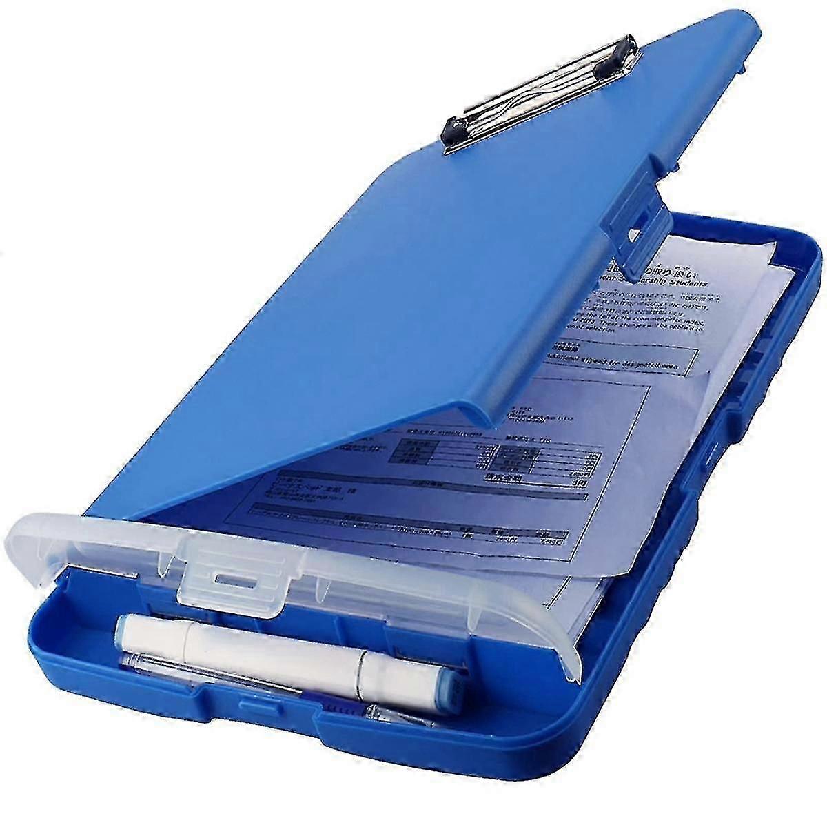 Clip Board Organizer Clipboards With Storage Nursing Clipboard Foldable File Folder Plastic Clipboard (blue)
