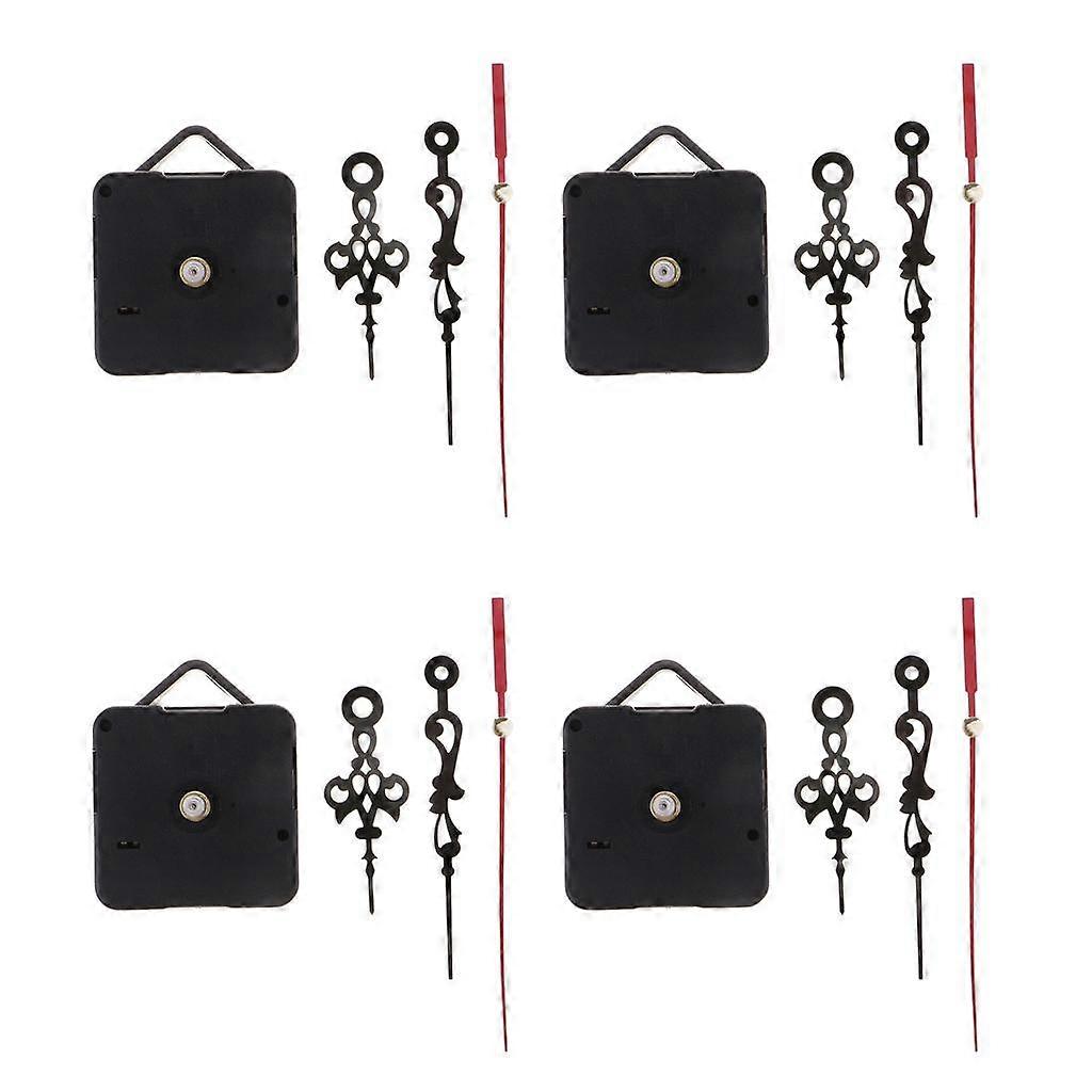 4 Set Movement with Pointer for Wall Clock Repair Replacement Black
