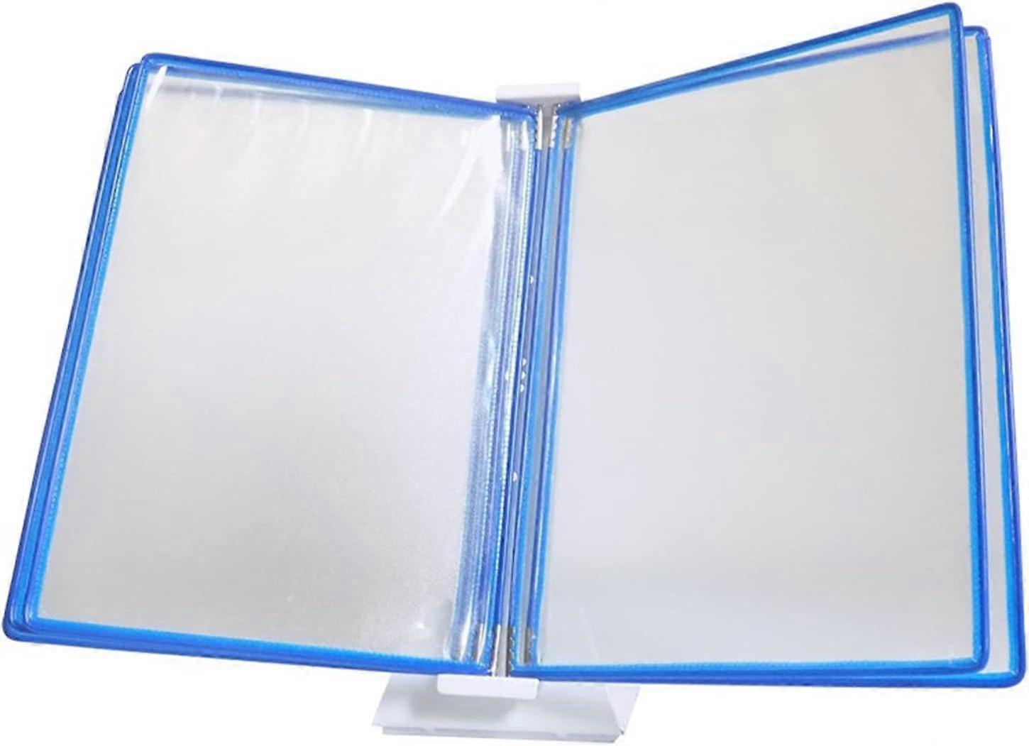 Desktop Reference Organizer 5 Panels Tabs A4 Document Storage Display Blue Durable Design