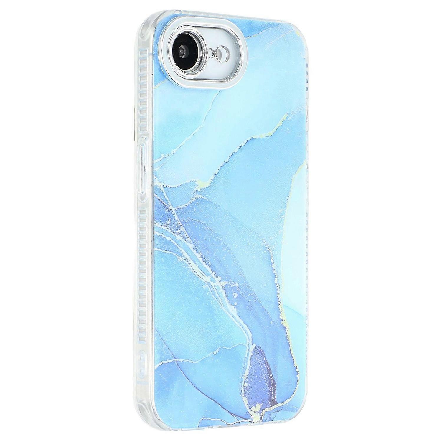 For iPhone 16e Case IMD Marble Pattern Electroplated Protective Phone Cover