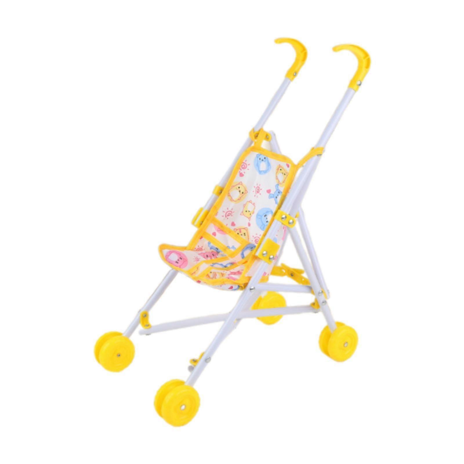 Brinquedos de carrinho de 10 polegadas Decoração de casa de bonecas Push Pram Acessórios de boneca educacional
