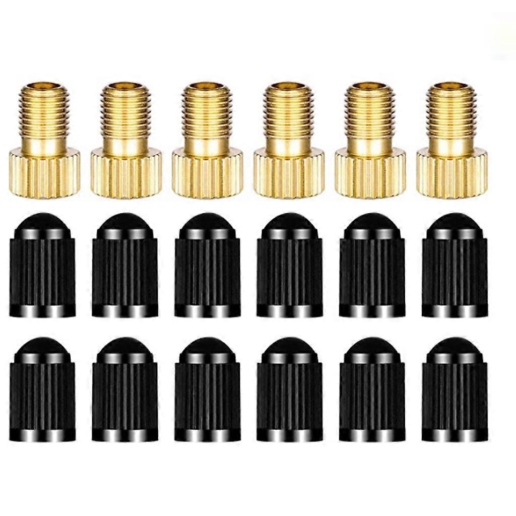 Brass Valve Adapter (6 Pack) - Inflate Tire Using a Standard Pump or Air Compressor