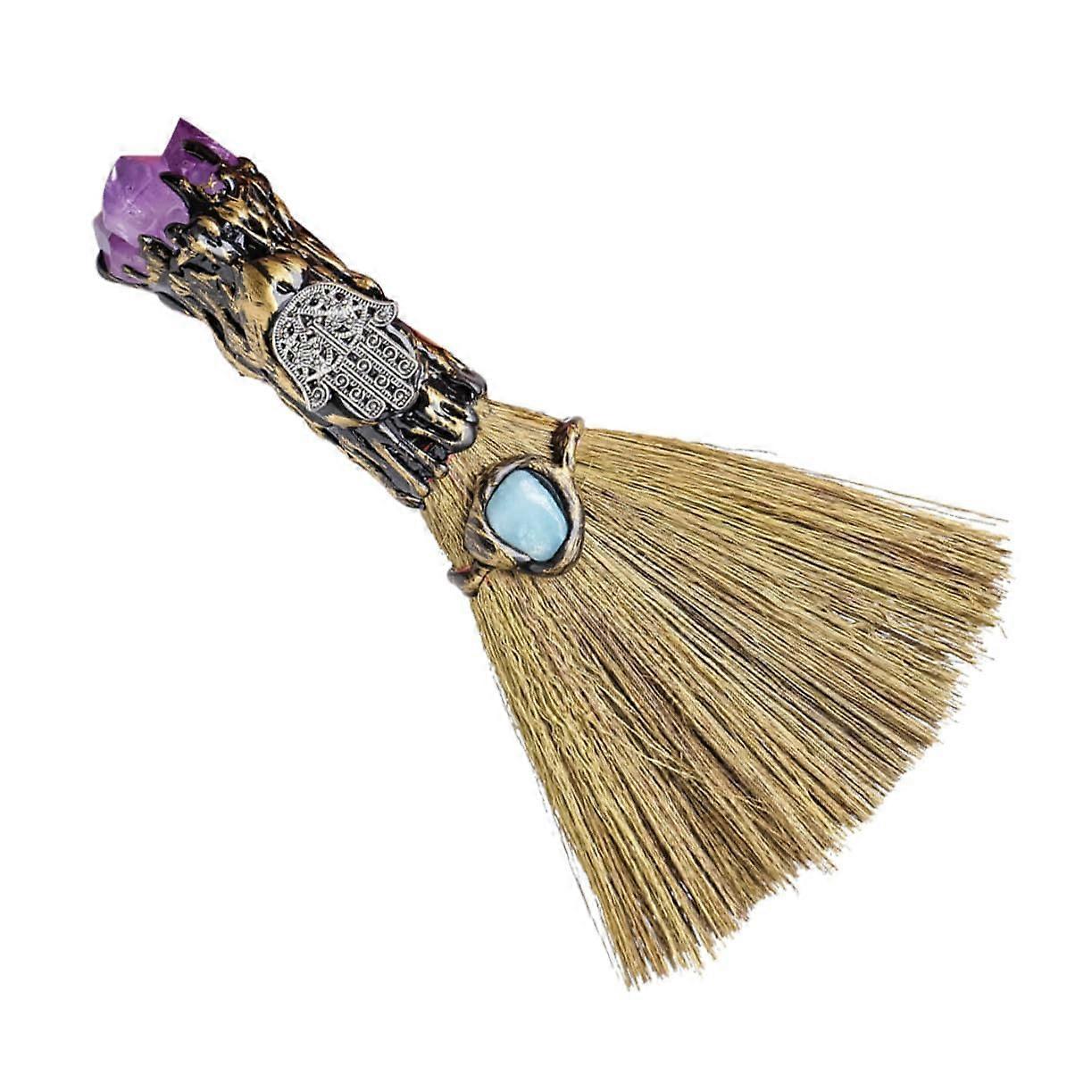 Elegant Crystal Witch Broom Halloween Cosplay Prop for Parties and Photography – 3ft Size, Durable Material