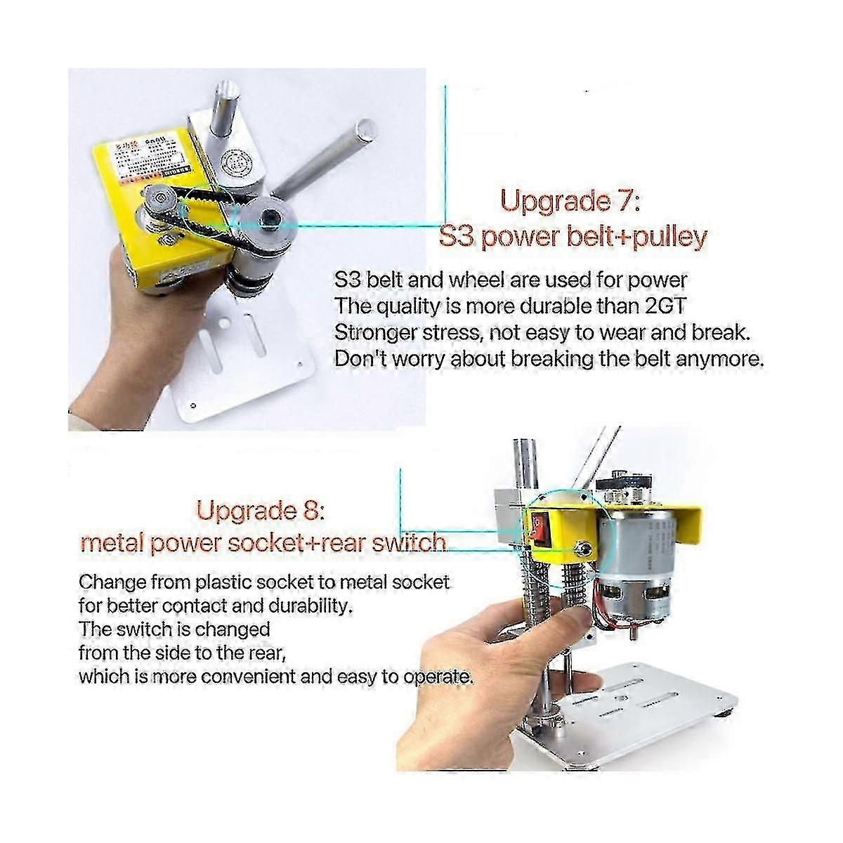 Mini Drill Press Precision Table Drilling Machine Portable Benchtop Driller Cnc 795 Motor B10 Chuck