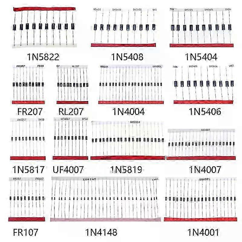 14 Values Fast Switching Schottky Diode Assorted Kit Compatible with Various Brands