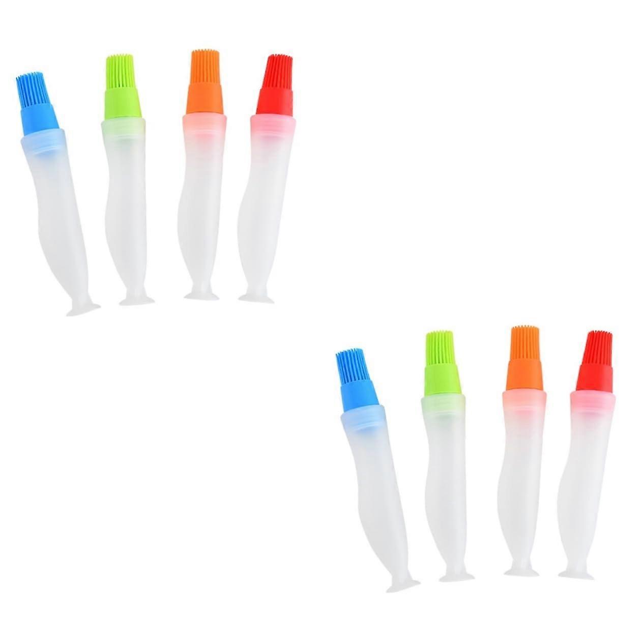 2 Sets Grill Brush Oil Bottle Brush Silicone Oil Cooking Tool 4 Pieces Multifunctional Brush for Grilling and Cooking