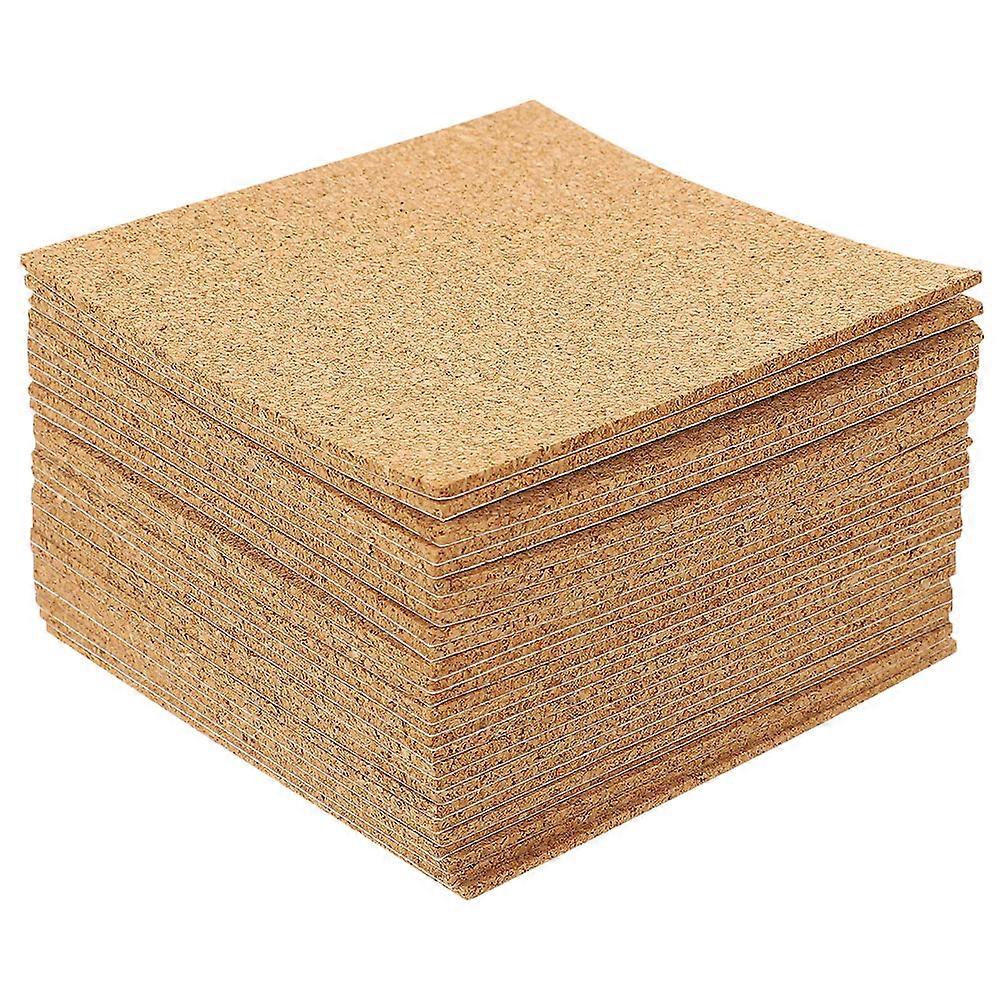 60 Self Adhesive Cork Sheets   Square Craft Tiles for Coasters, Home Decor, Noise Reduction & Surface Protection   Durable, Writable & Easy to Cut