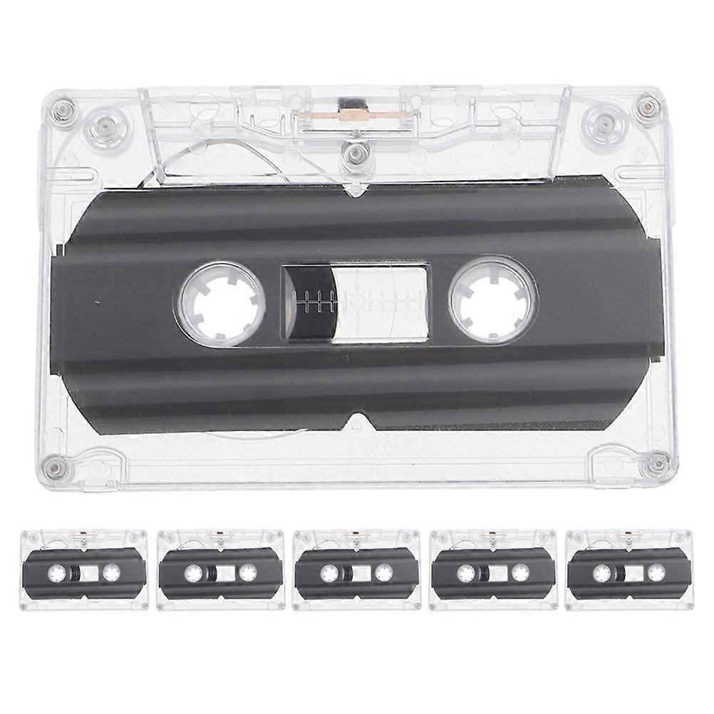 6pcs Blank Audio Tapes for DIY Greeting & Blessing Recording – Empty Cassette Tapes with Transparent Hard Case for Celebrations & Parties