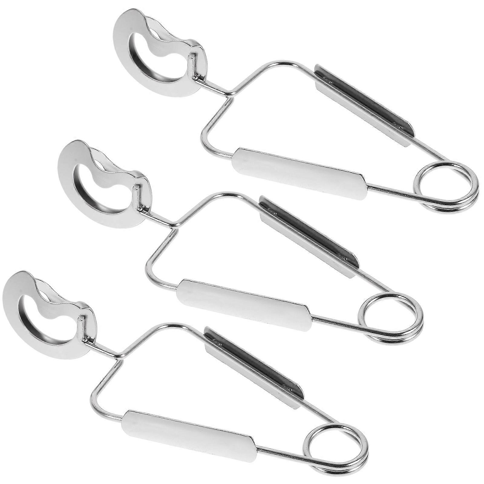 3pcs Stainless Steel Escargot Tongs, Ergonomic Spring Food Clamp for Snail Serving, Heat Resistant Kitchen Tool, Compact Multi Functional Serving