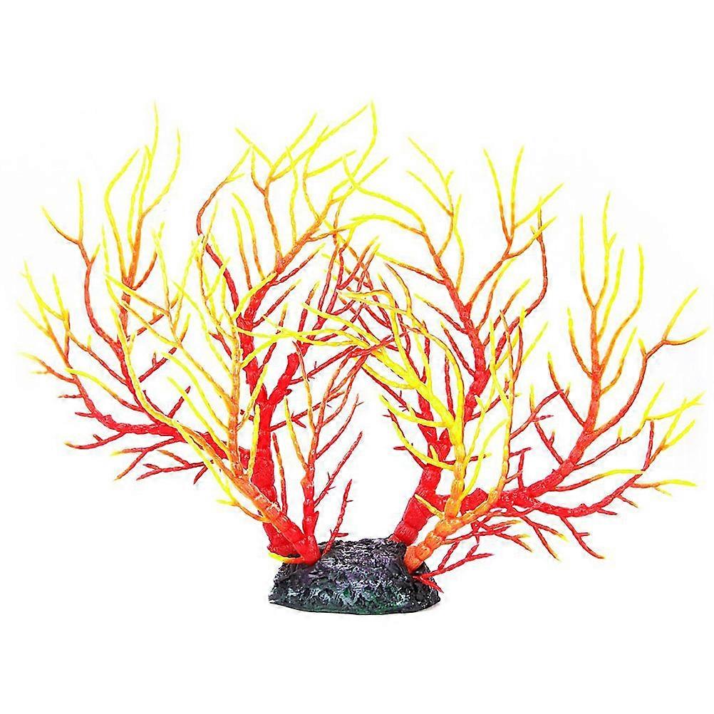 Fish Tank Corals Artificial Coral Fish Tank Decoration Coral Tree Shape Red 28cm Width * 20cm Height Provide Adhesion for Nitrifying Bacteria 1Pcs