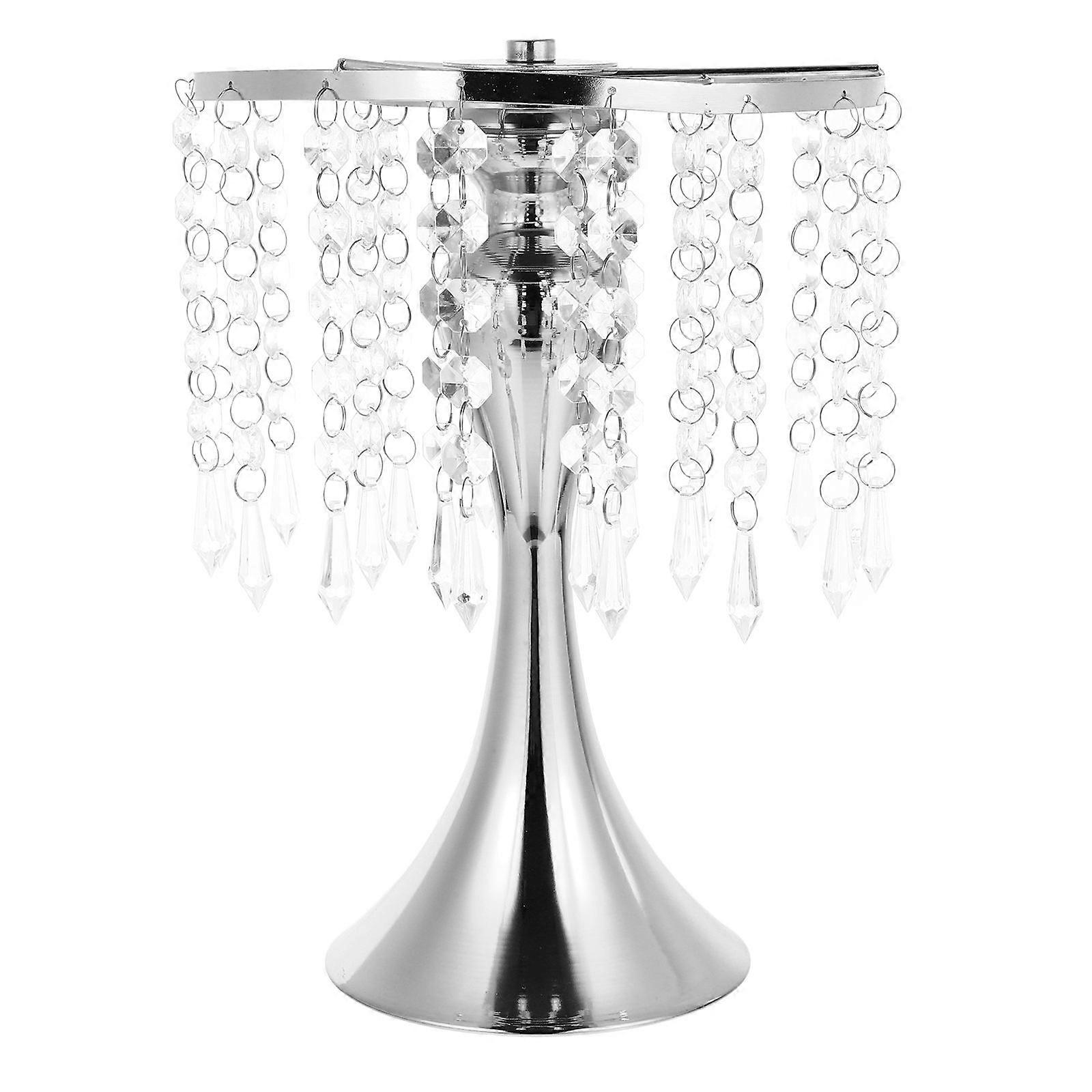 Silver Plastic Crystal Curtain Wedding Candlestick for Decor with 1pc Size for