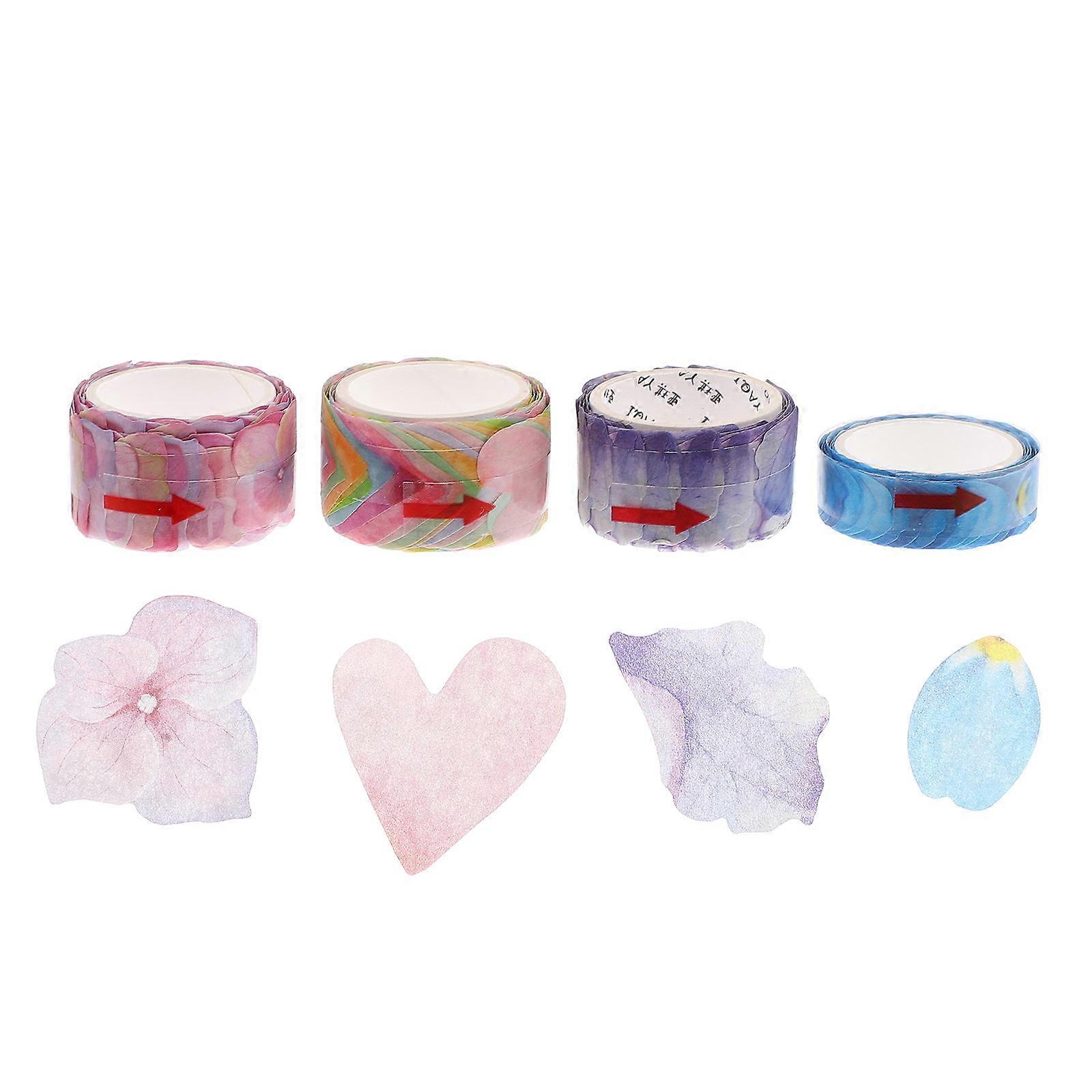 Washi Tape Stickers Decorative Craft Tapes Scrapbook Accessories Assorted Color Rectangular 4Pcs