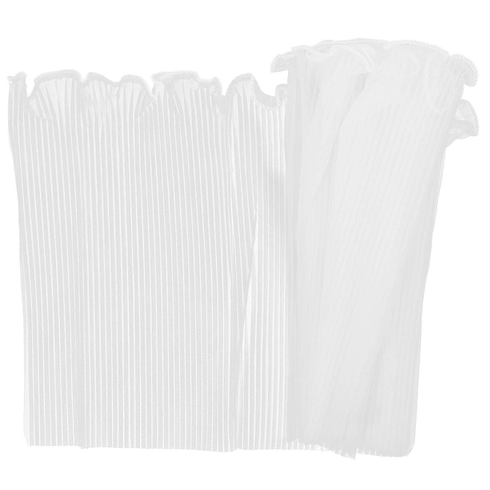 Yarn Wrapper Flower Bouquet Accessories White 400x28cm Wave Mesh For Birthdays 1Set
