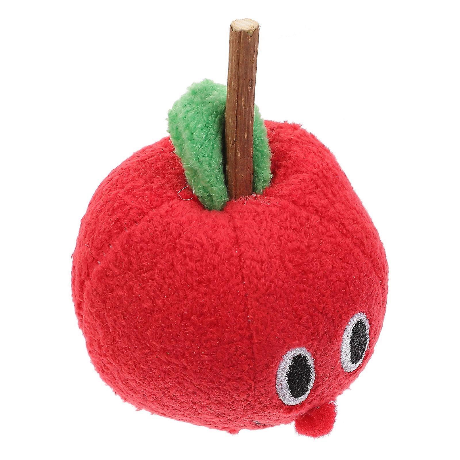 Cat Teasing Toy Apple Shape Kitten Teething Chew Plush Material Interactive .8 2.8 3.5in 1 Set
