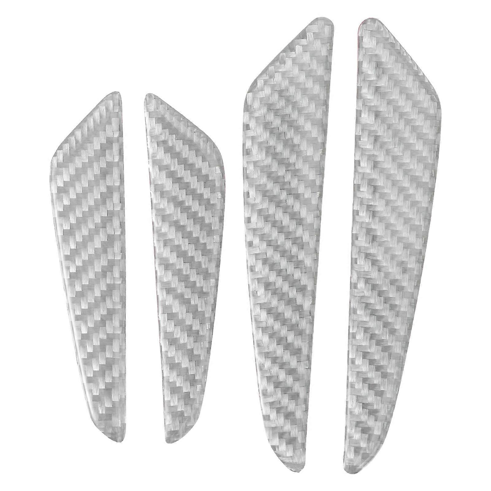 Car Door Anti-Collision Carbon 4Pcs Silver Strips