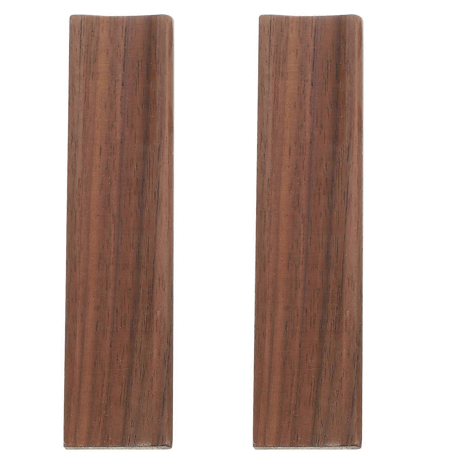 Cabinet Handles Modern Drawer Pull Furniture Handle Replacement Brown Oak Wood Rectangular 2Pcs