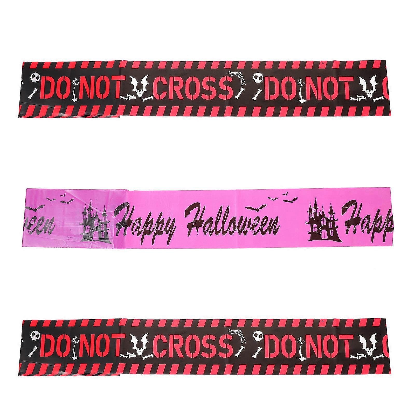 Halloween Warning Tapes Multi-Signs Halloween Tape Party Decoration Assorted Color 3Pcs