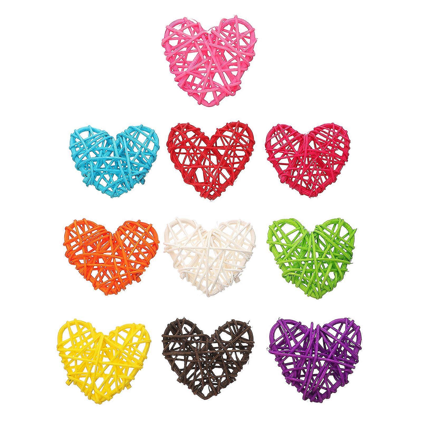 a refined and creative product description for your **10pcs Heart Shape Rattan Weaving Pendants**:
### 🌿 10pcs Heart Shaped Rattan Woven