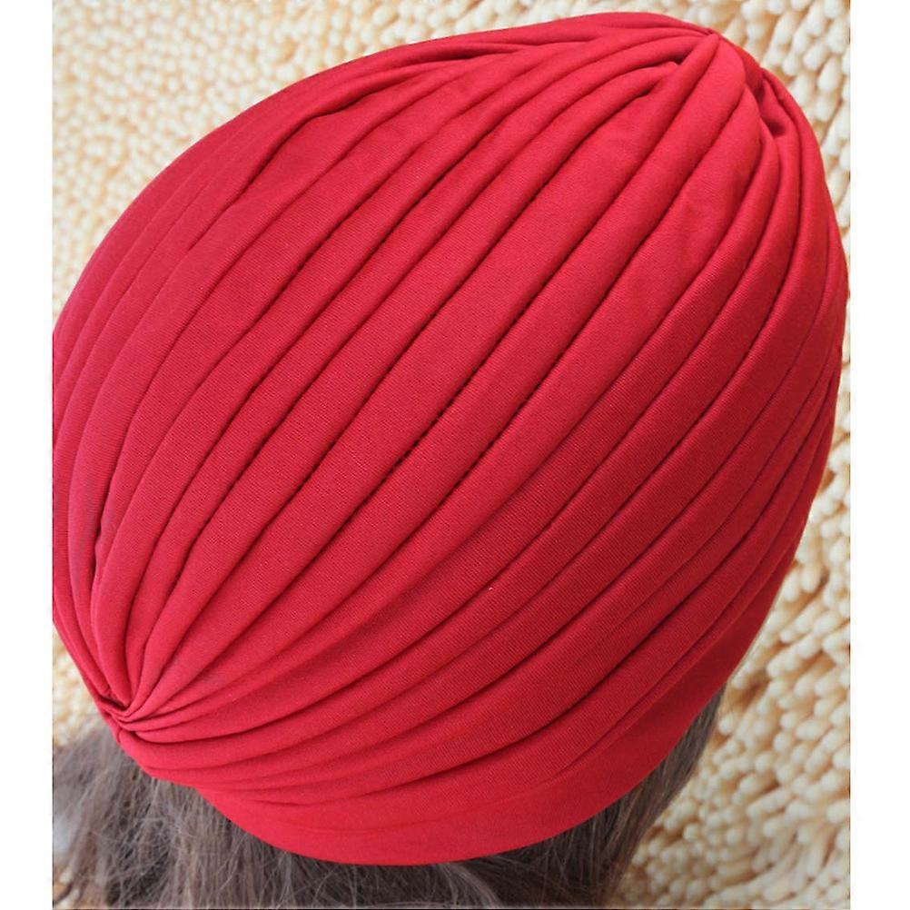 Foldable Hat Red Turban Hat Head Scarf Replacement All Seasons 1Pcs