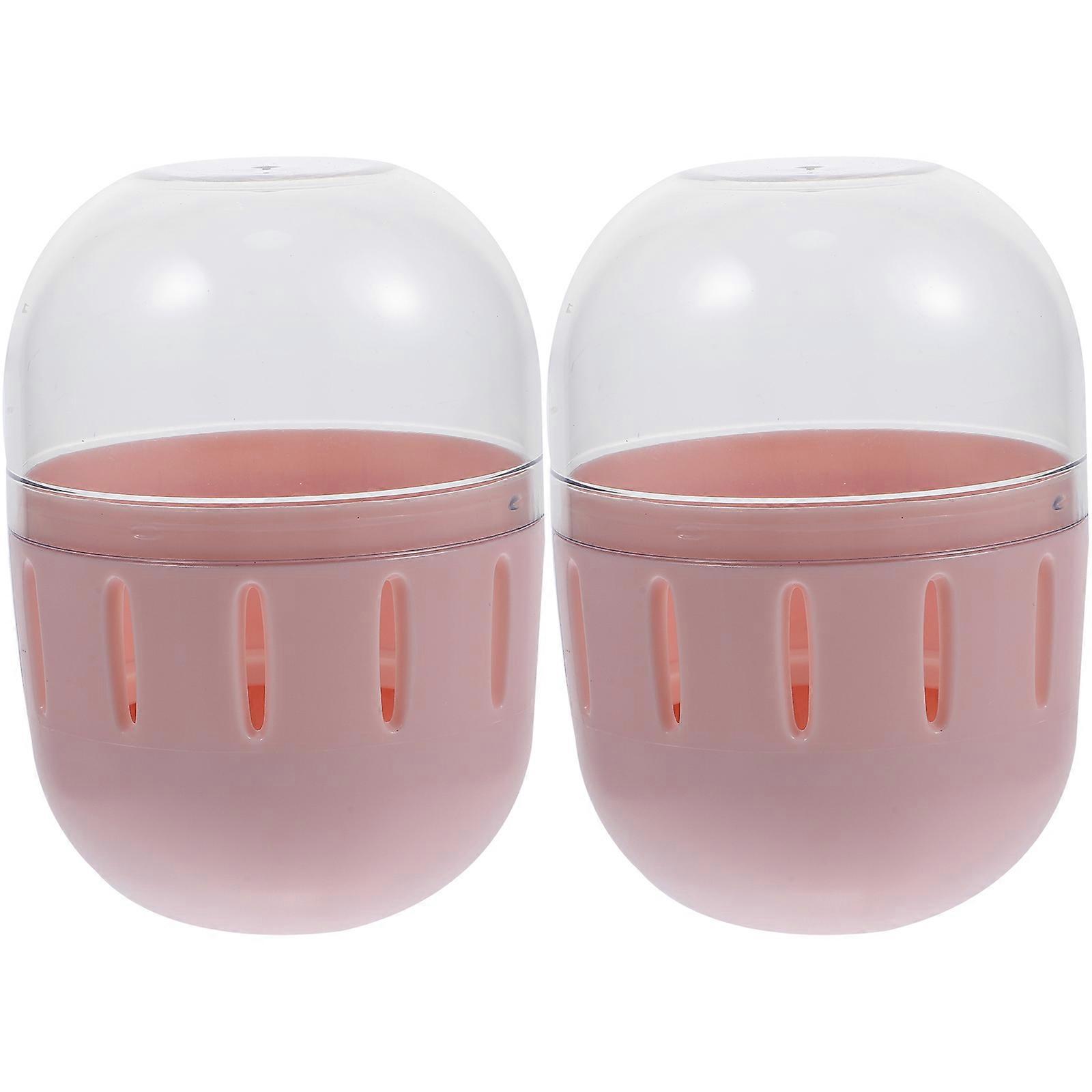 Portable Egg Container Cosmetic Egg Storage Box Makeup Sponge Travel Case Silicone Protective Cover 9x6x6cm 2PCS