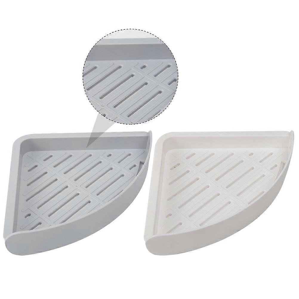 Corner Storage Bathroom Triangle Storage Rack Moisture Proof Wall Mountable 24x24x5cm 2Pack