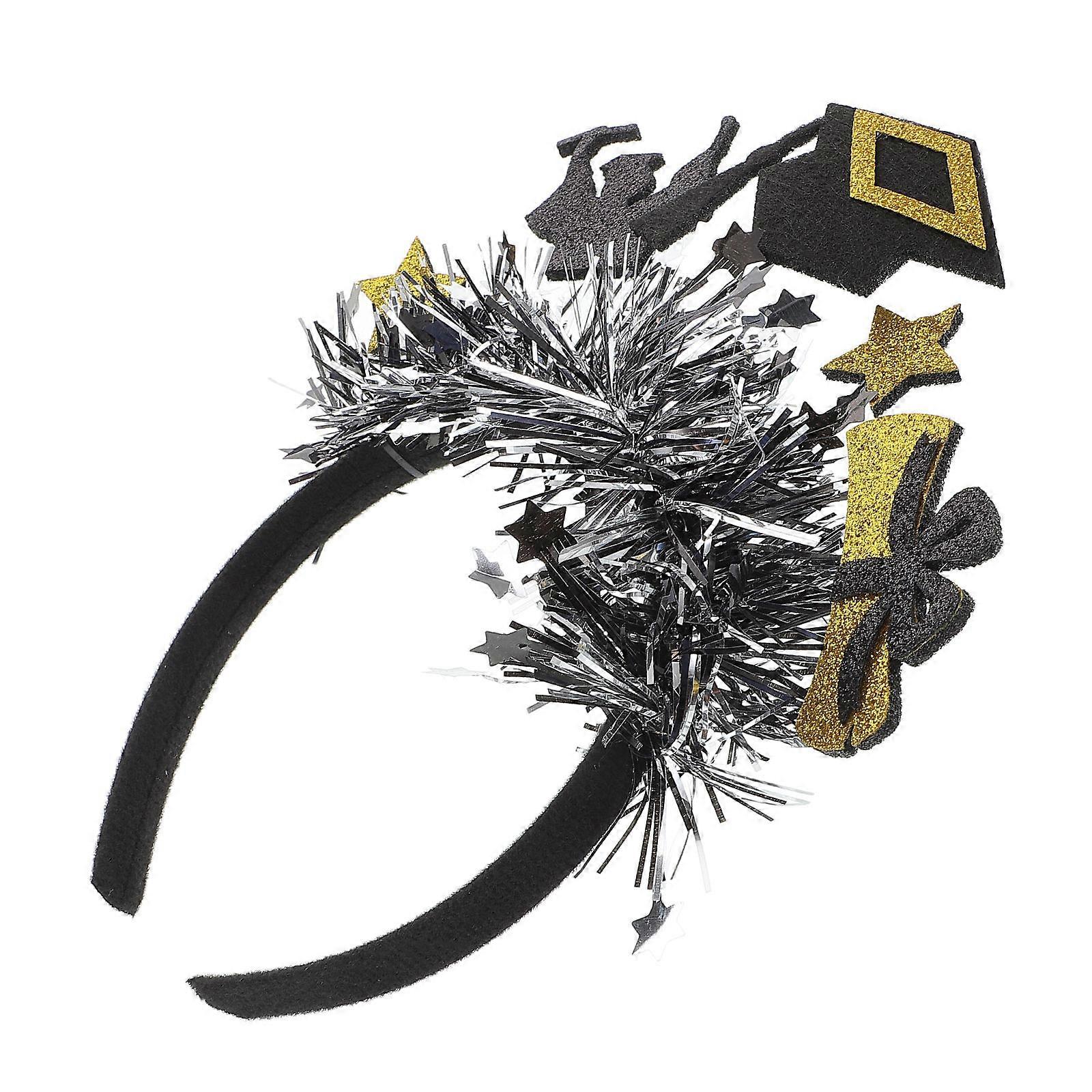 Grad Party Favors Headband Black Plastic Decorative For Class of 2025 1Set