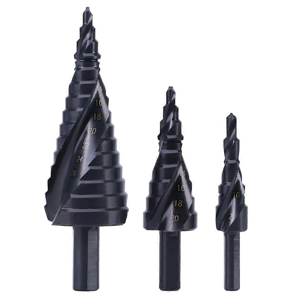 Nitrogen Coated HSS Spiral Groove Step Cone Drill Hole Cutter Bit Set 4-12mm 4-20mm 4-32mm