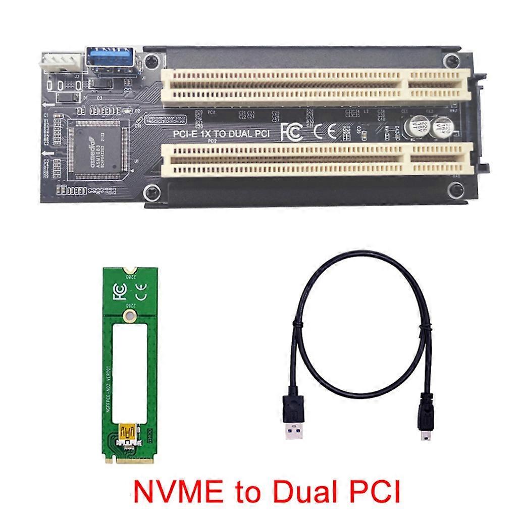 NVME/Mini PCIE/PCI-Express X1 to Dual PCI Risers Card High Efficiency Adapter
