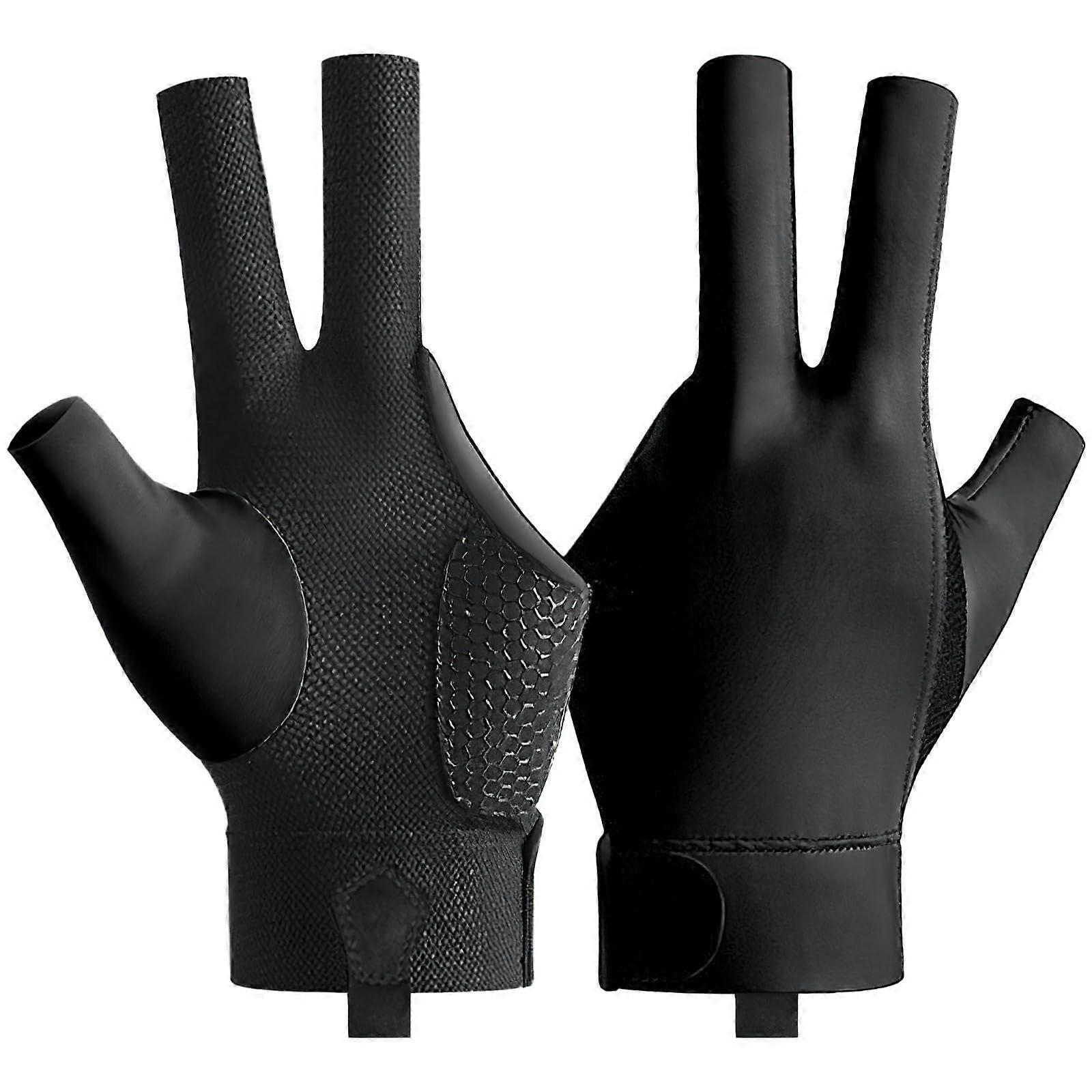 Professional 3-Finger Billiard Glove for Men and Women, Anti-Slip, Breathable, Left Hand, Ideal for Pool and Snooker Tournaments