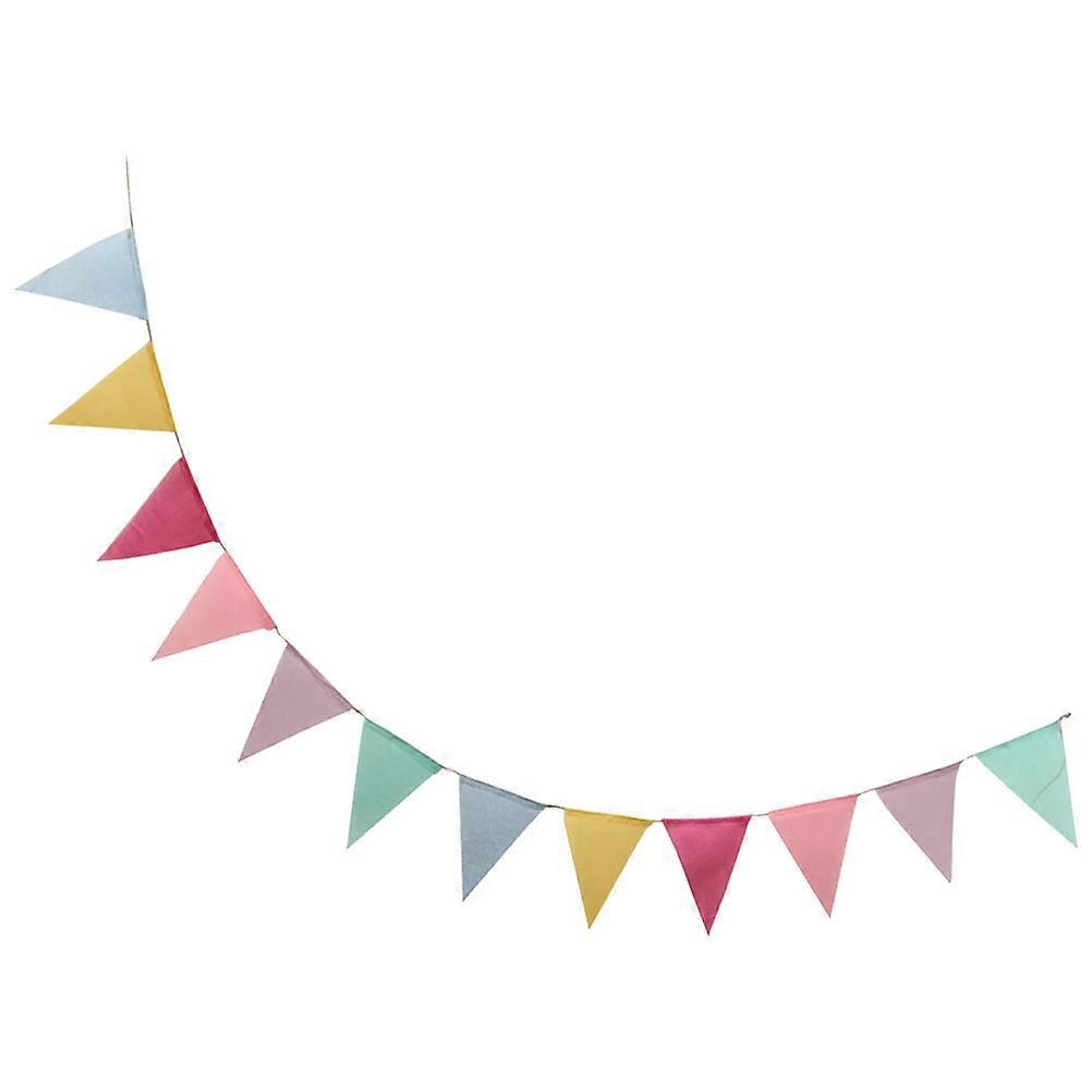 Pennant Bunting Flag Triangle Shape Home Decoration Linen Material 4M Total Length Festive Pennants 1 Set