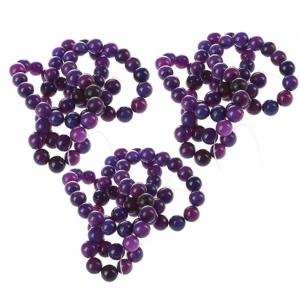 3X Sugilite Gemstone Round Beads 6mm