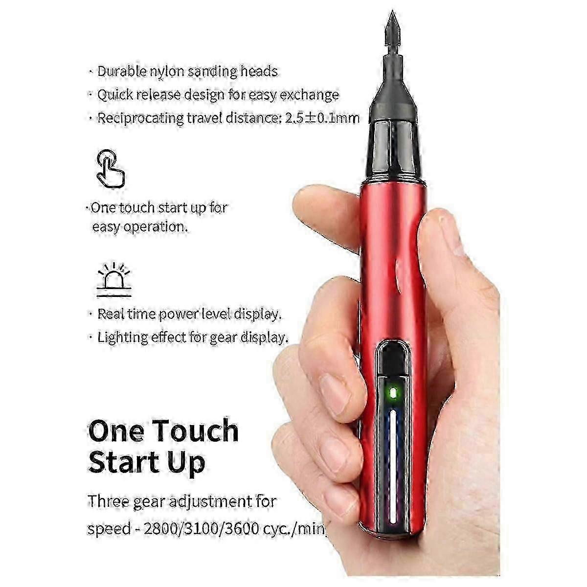 Reciprocating Sander, Rechargeable Sanding Pen With 8 Sanding Heads