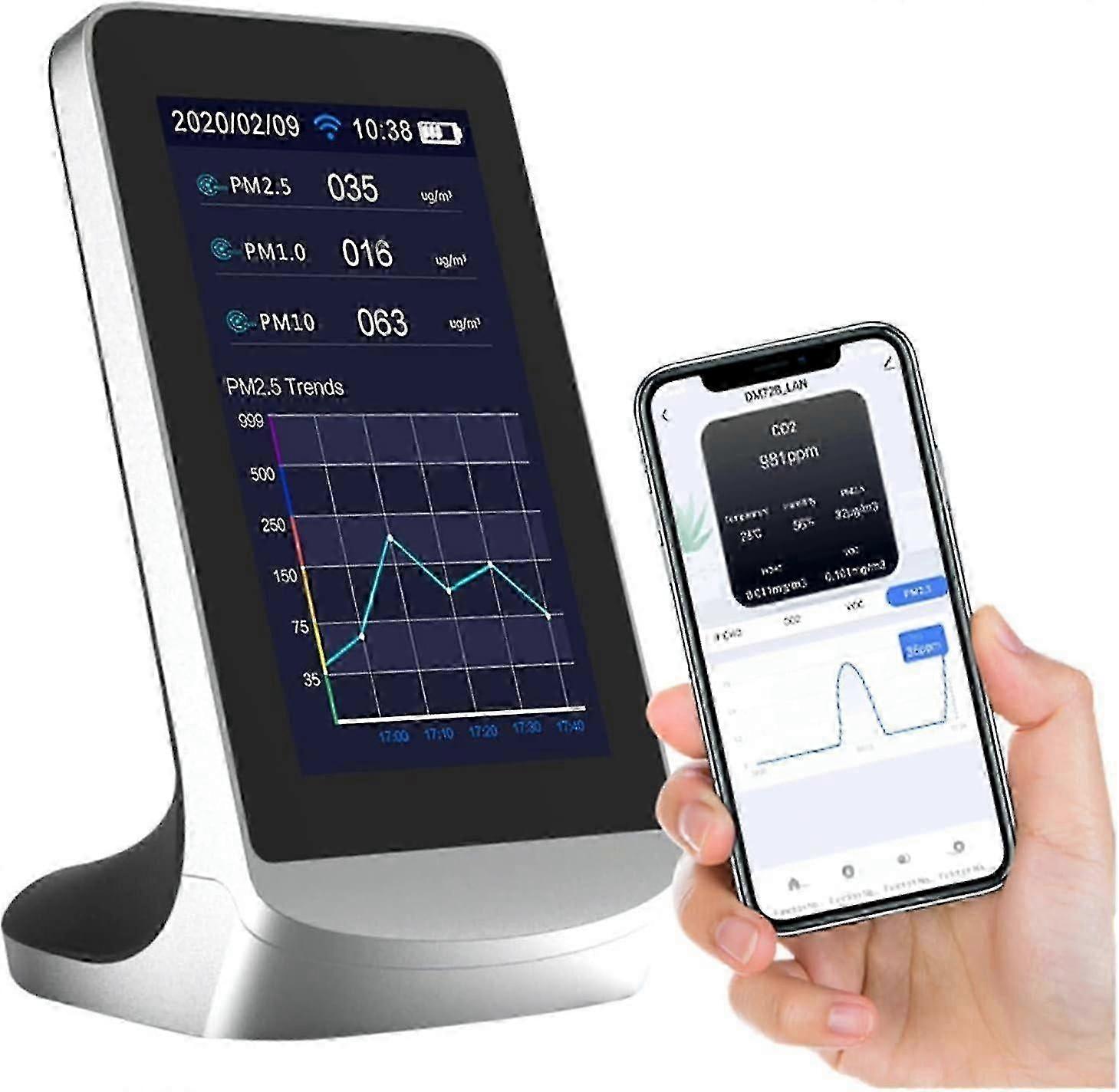 Gas Detector Dm72b Air Quality Monitor Meter Sensor Wifi Data Transmission To Tuya App Real Time Det