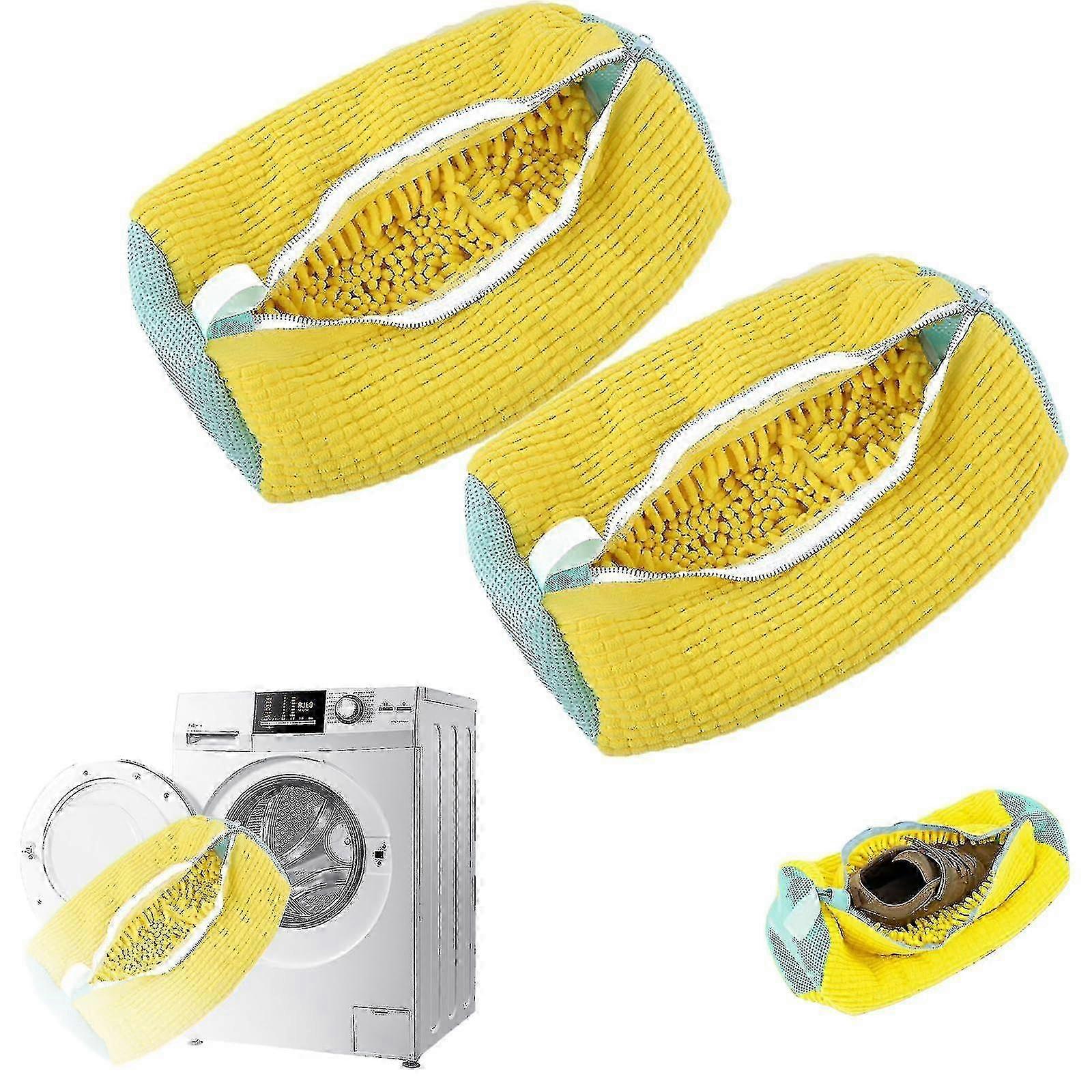 2024 Sac de lavage de chaussures en coton Filet à linge Fibres moelleuses Élimination de la saleté Anti-déformation