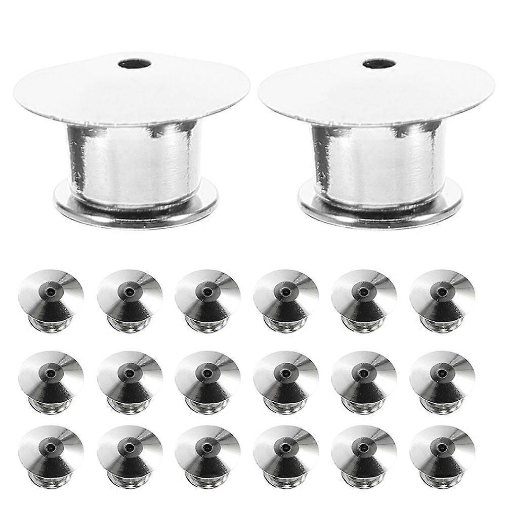 Metal Pin Backs Locking Clasp Copper Fixation Daily Wear 1.00X0.70X0.70cm Flat Round Pin Back 25Set
