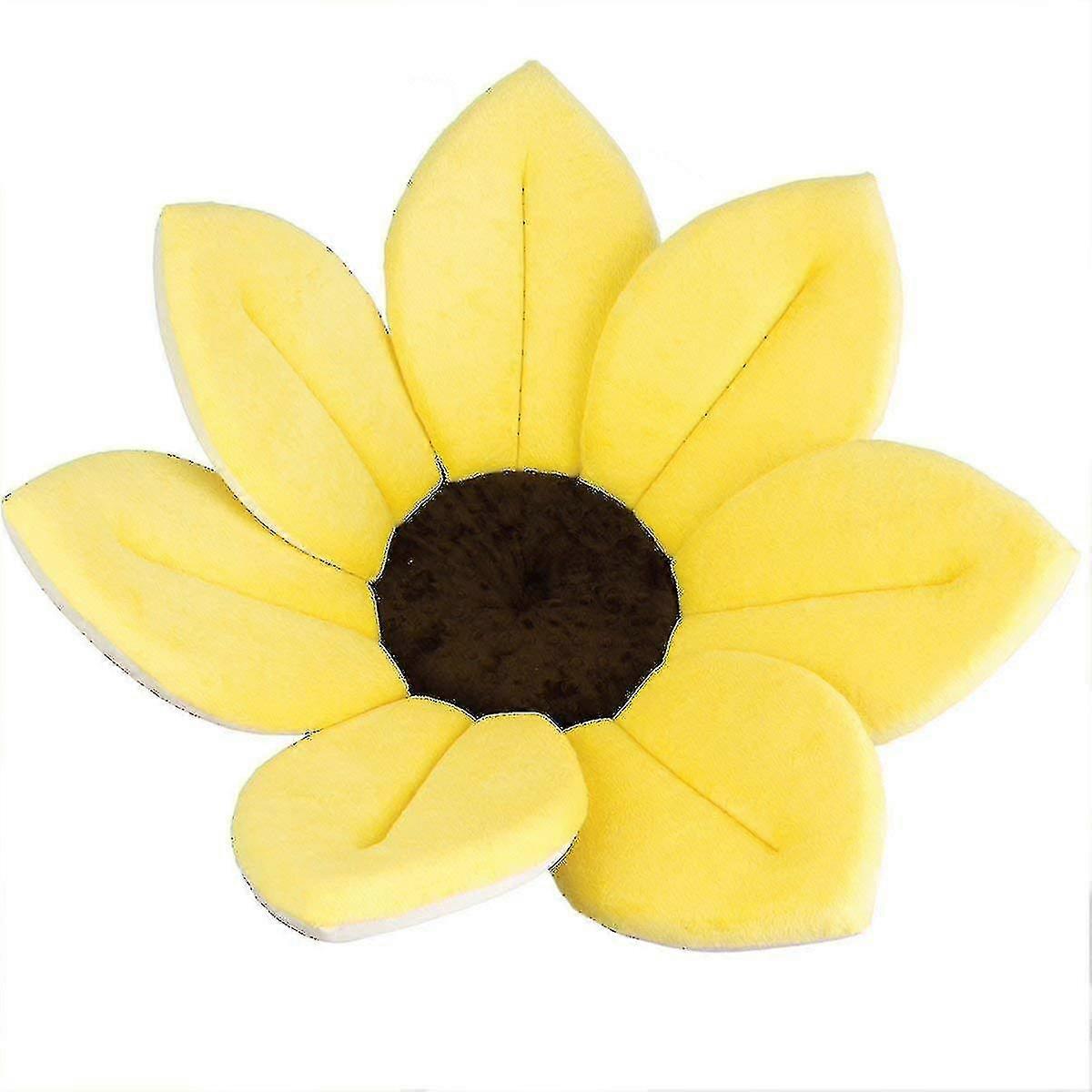 Baby Foldable Soft Flower Petal Shape Bathtub Pad in Yellow Color - Suitable for Various Baby Bath Tubs