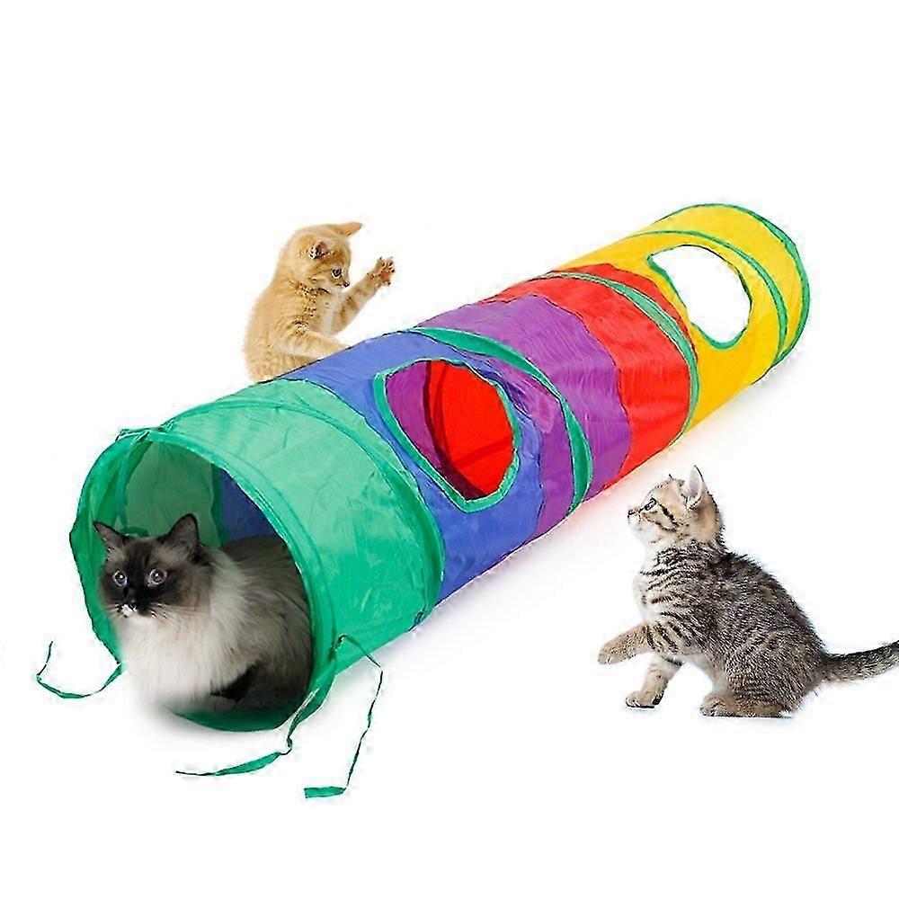 Folded Comfy Elastic Collapsible Cat Tunnel Interactive Toy Play Tunnels