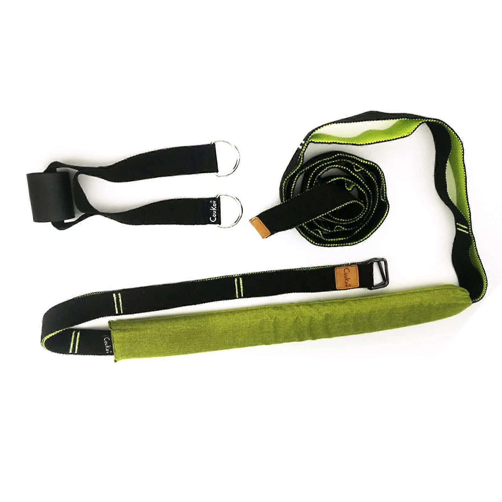 Multifunctional Stretching Belt for Back Bending, Yoga Strap, Stretching Equipment for Leg Flexibility, Gymnastics, Pilates, Green